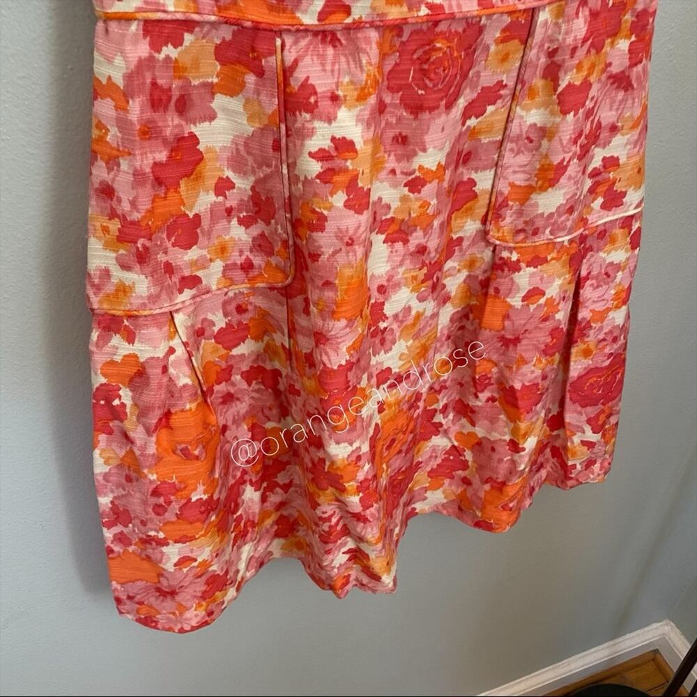 Anthropologie Shoshanna Pink Watercolor Floral Sheath Mini Dress Spring 8 - Picture 9 of 12